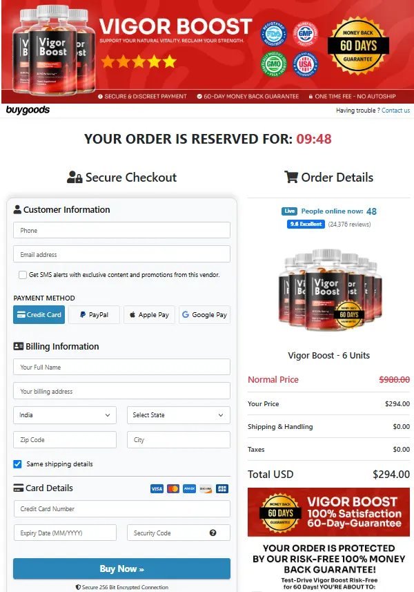 vigorboost_Checkout_Form
